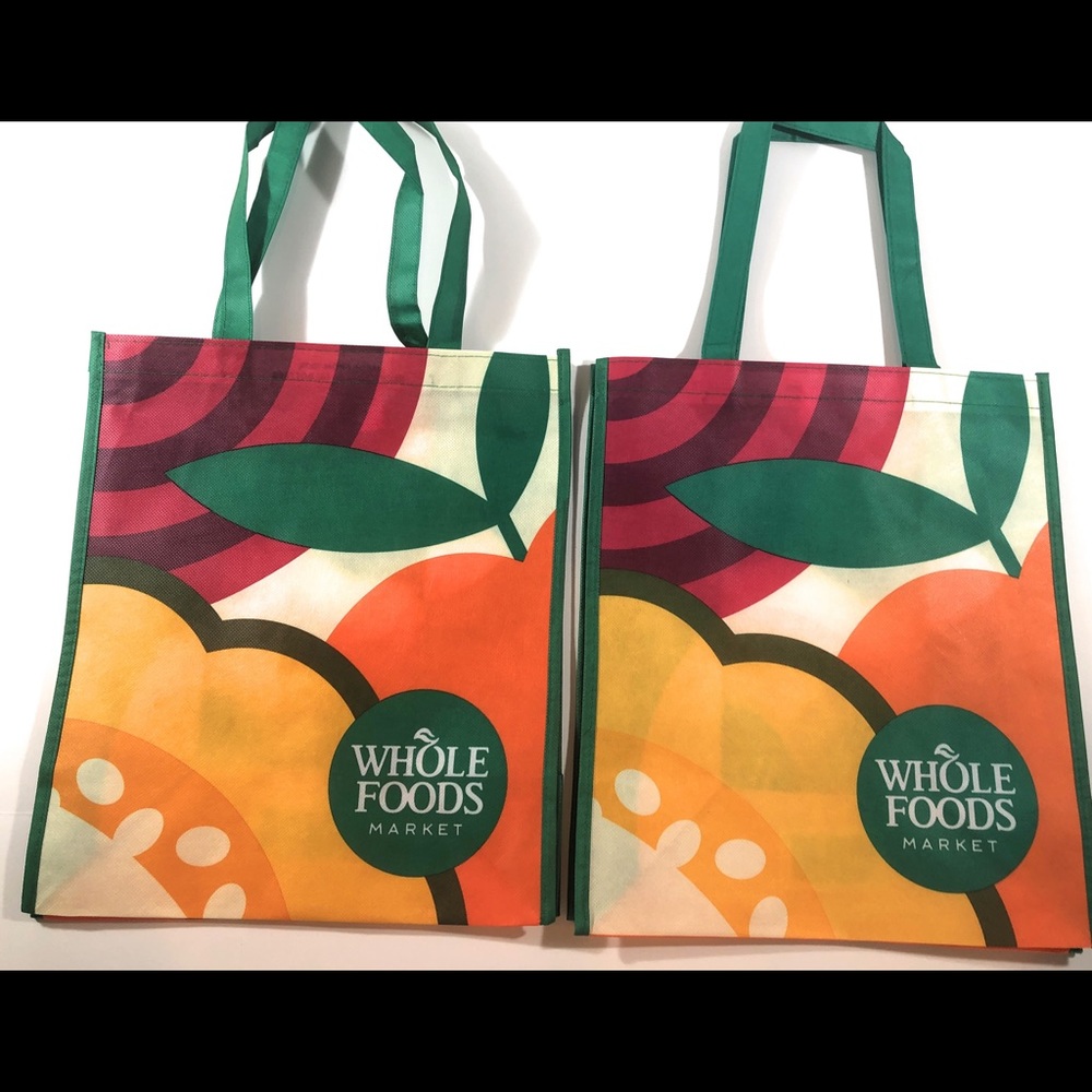 Whole Foods Reusable Shopping Bags small (set Of 2) new